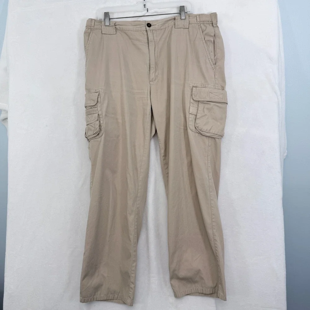 Orvis Cargo Pants Mens 38 (36x28) Beige Adjustable Waist Outdoor Hiking